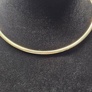 Italy 925 Two-Tone Sterling Silver Omega Necklace Gold & Silver Collar